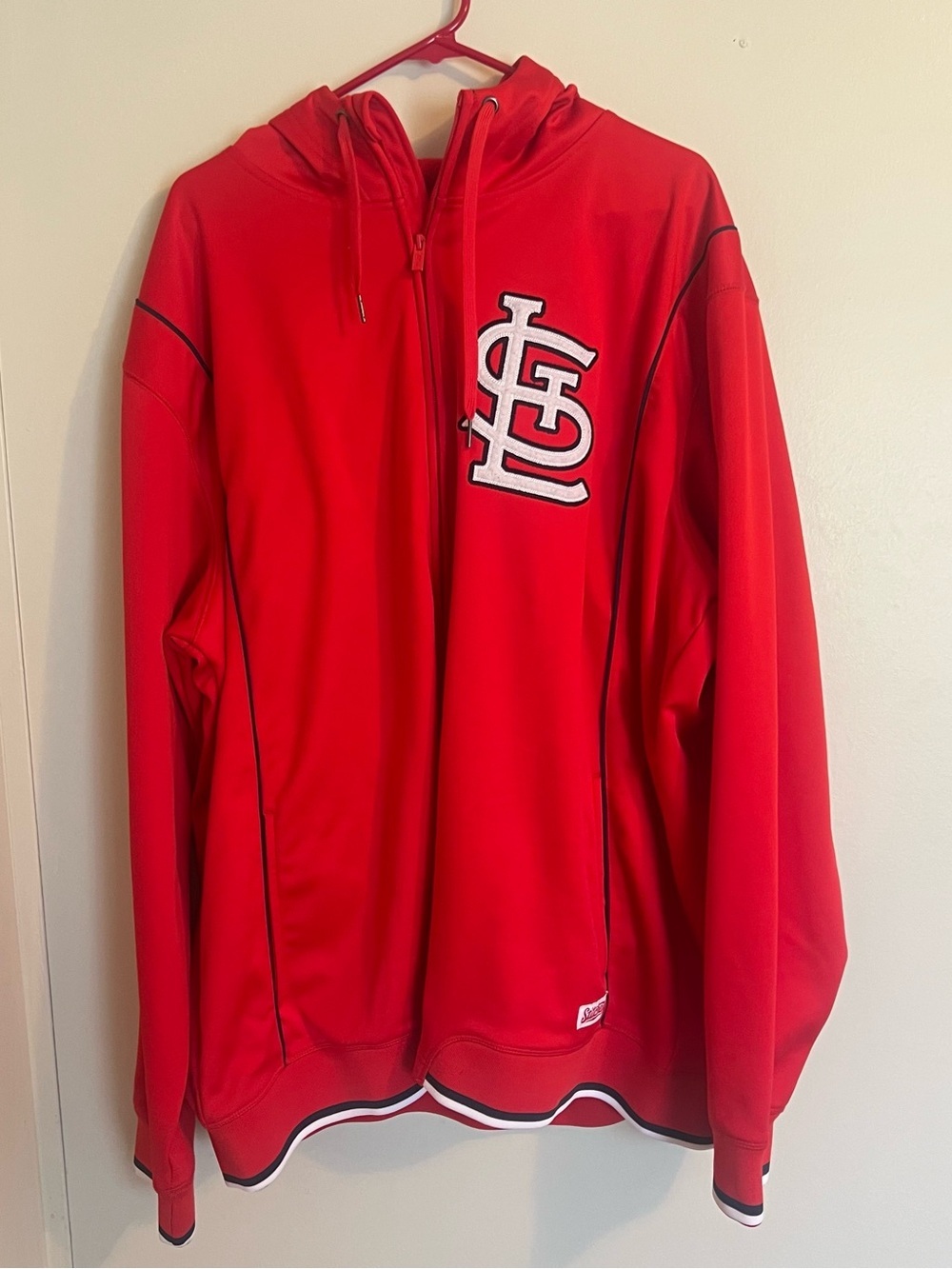 Stitches St. Louis Cardinals Red Zip-Front Jacket with Contrast Trim